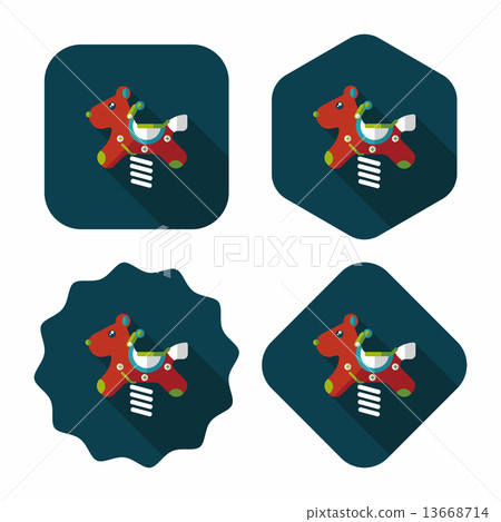 playground toy horse flat icon with long shadow,eps10 playground toy horse flat icon with long shadow,eps10 13668714