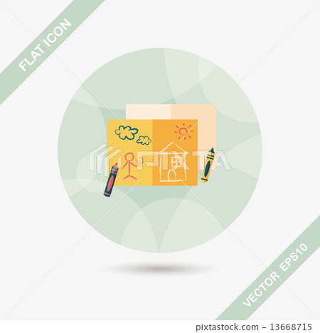 crayons flat icon with long shadow,eps10 crayons flat icon with long shadow,eps10 13668715