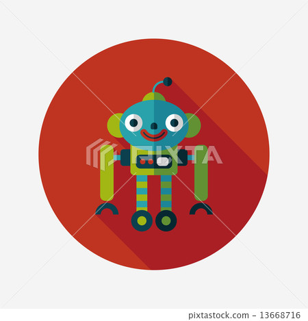 robot concept flat icon with long shadow,eps10 robot concept flat icon with long shadow,eps10 13668716