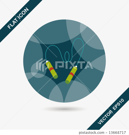 Skipping rope flat icon with long shadow, eps10 13668717