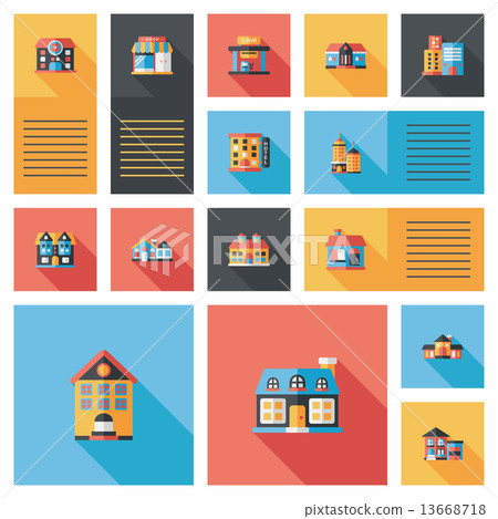 Building ui flat design background set, eps10 Building ui flat design background set, eps10 13668718