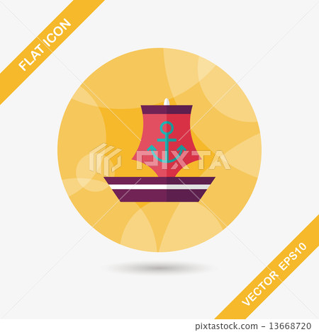 Sailboat flat icon with long shadow,eps10 Sailboat flat icon with long shadow,eps10 13668720