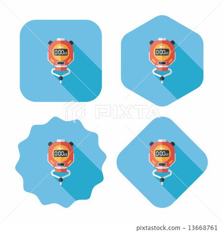 stopwatch flat icon with long shadow,eps10 stopwatch flat icon with long shadow,eps10 13668761