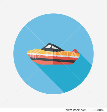 Transportation ship flat icon with long... - Stock Illustration ...