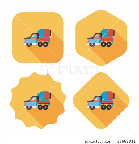 Transportation truck flat icon with long shadow,eps10 Transportation truck flat icon with long shadow,eps10 13668911