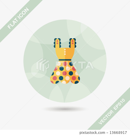 woman dress flat icon with long shadow,eps10 woman dress flat icon with long shadow,eps10 13668917