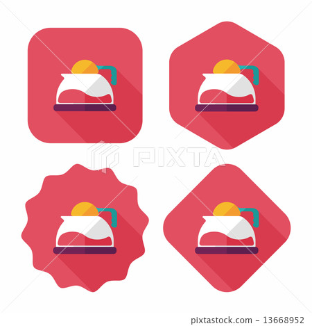 coffee pot flat icon with long shadow,eps10 13668952