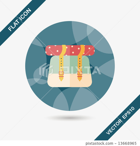Backpack flat icon with long shadow,eps10 - Stock Illustration ...