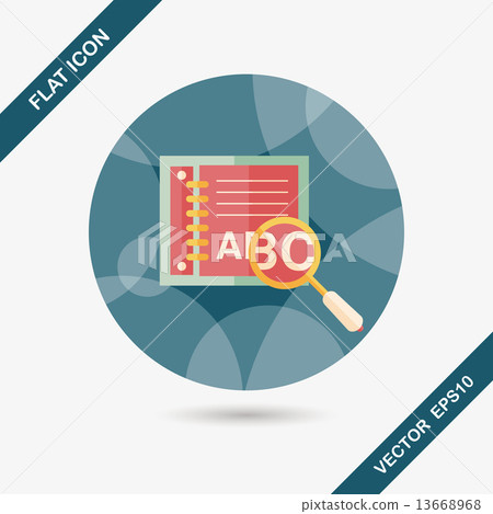 search Dictionary book flat icon with long shadow,eps10 13668968