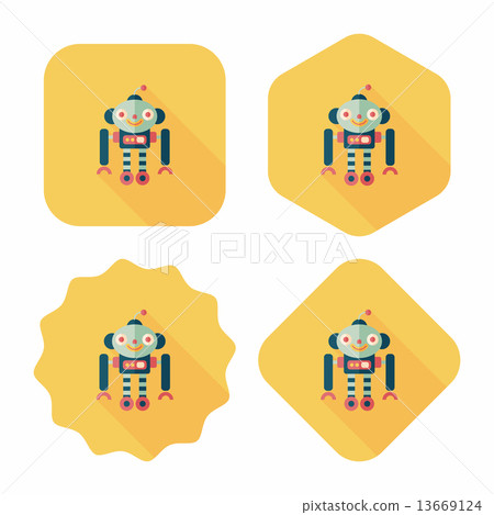 robot concept flat icon with long shadow,eps10 robot concept flat icon with long shadow,eps10 13669124