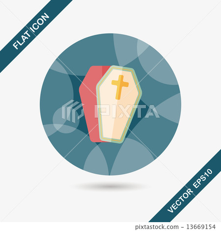 coffin falt icon with long shadow,eps10 coffin falt icon with long shadow,eps10 13669154