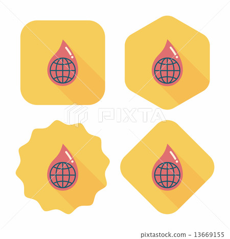 Environmental protection concept flat icon with long shadow,eps1 13669155