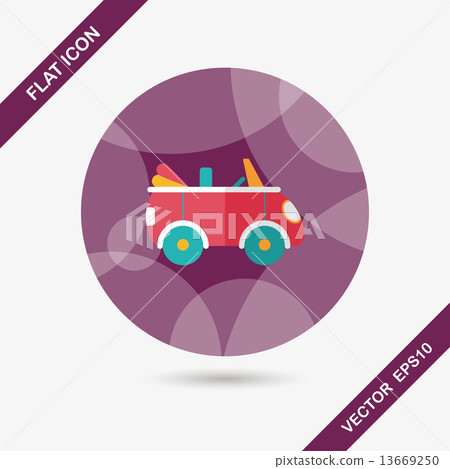Transportation open car flat icon with long shadow,eps10 Transportation open car flat icon with long shadow,eps10 13669250