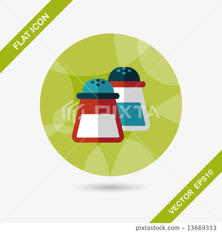 kitchenware pepper bottle flat icon with long shadow,eps10 13669353