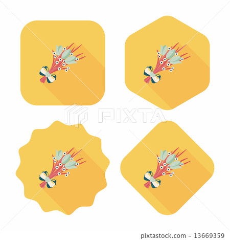 Valentine's Day flower flat icon with long shadow,eps10 13669359