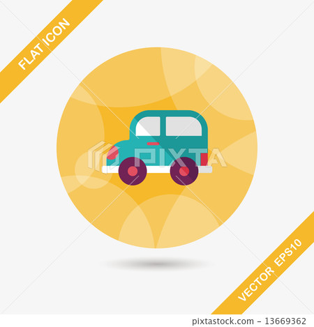 Transportation car flat icon with long shadow,eps10 13669362