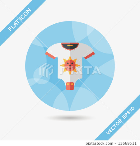 baby onesie flat icon with long shadow,eps10 13669511