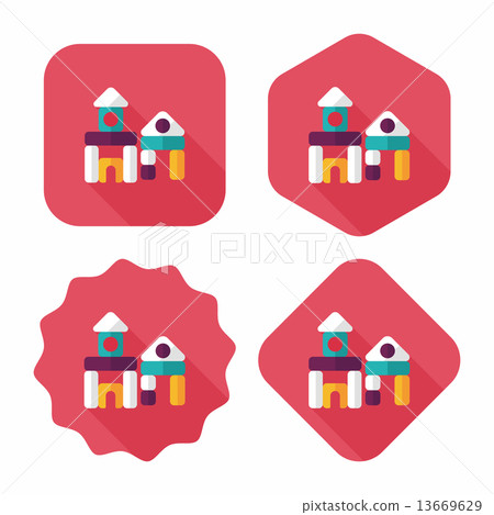 brick house flat icon with long shadow brick house flat icon with long shadow 13669629