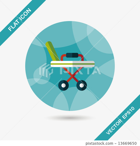 hospital bed flat icon with long shadow,eps10 13669650