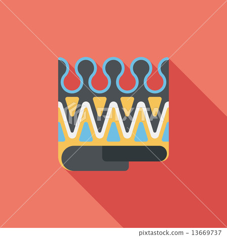 Birthday party crown flat icon with long shadow,eps10 13669737
