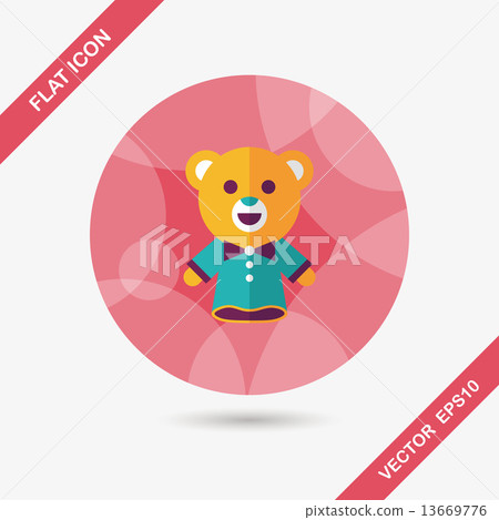 bear hand puppet flat icon with long shadow,eps10 13669776