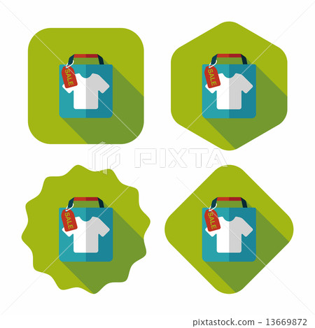 shopping paper bag flat icon with long... - Stock Illustration ...