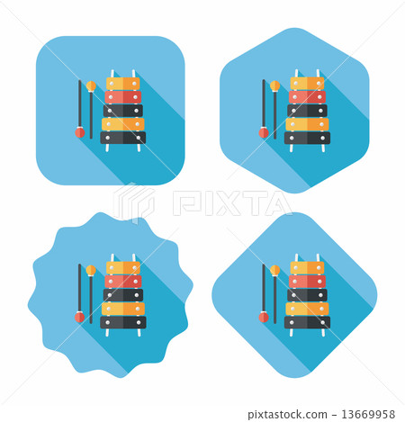 Xylophone flat icon with long shadow,eps10 13669958