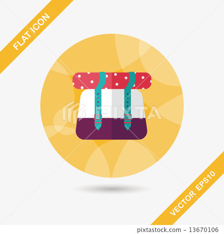 Backpack flat icon with long shadow,eps10 13670106