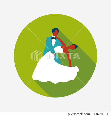 wedding couple flat icon with long shadow,eps10 - Stock Illustration ...