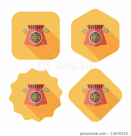 Chinese New Year flat icon with long shadow,eps10, Chinese lucky 13670235