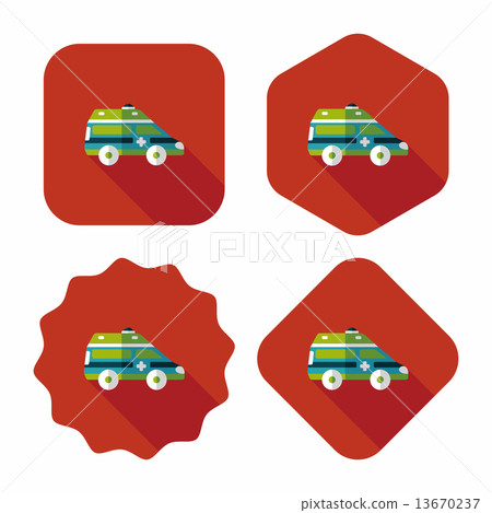 Transportation ambulance flat icon with long shadow,eps10 13670237