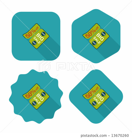 shopping advertising flyers flat icon with long... - Stock Illustration ...