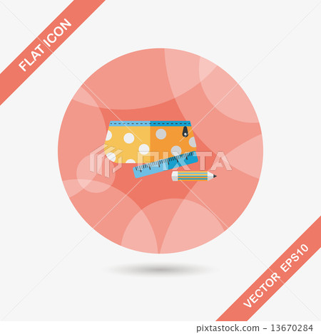 pencil box flat icon with long shadow,eps10 pencil box flat icon with long shadow,eps10 13670284