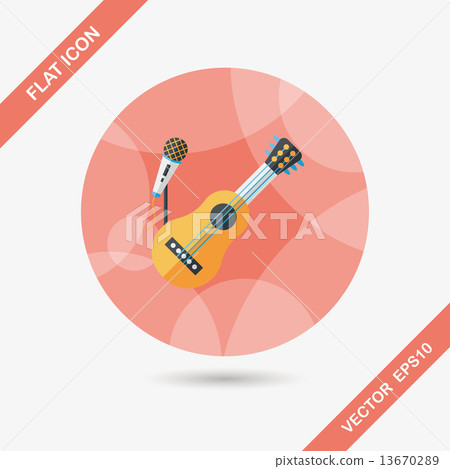 guitar flat icon with long shadow,eps10 guitar flat icon with long shadow,eps10 13670289