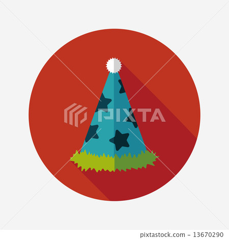 birthday party hat flat icon with long shadow,eps10 birthday party hat flat icon with long shadow,eps10 13670290