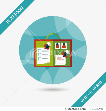 message board flat icon with long shadow,eps10 13670291