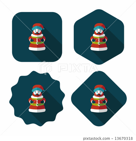Santa Claus flat icon with long shadow eps10 13670318