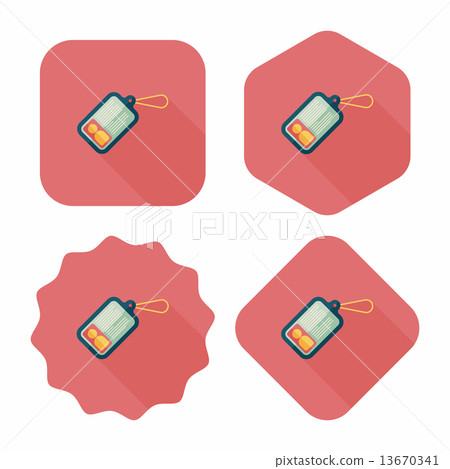 Identification card flat icon with long shadow 13670341