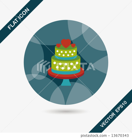 wedding cake flat icon with long shadow,eps10 13670343