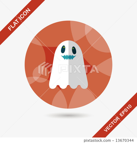 ghost flat icon with long shadow,eps10 ghost flat icon with long shadow,eps10 13670344