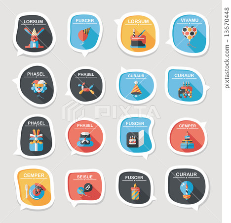 Birthday bubble speech banner design flat background set, eps10 Birthday bubble speech banner design flat background set, eps10 13670448