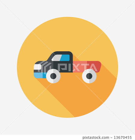 Transportation moving truck flat icon with long shadow,eps10 13670455