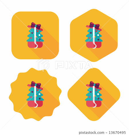 Christmas tree flat icon with long shadow, eps10 Christmas tree flat icon with long shadow, eps10 13670495