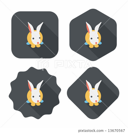 Pet rabbit flat icon with long shadow,eps10 Pet rabbit flat icon with long shadow,eps10 13670567