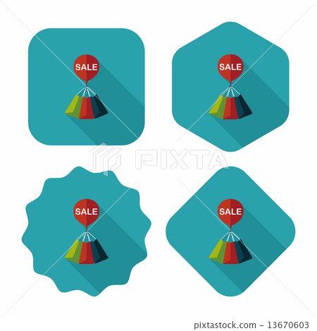 shopping paper bag flat icon with long shadow,eps10 13670603