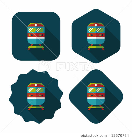 Transportation subway flat icon with long shadow,eps10 13670724