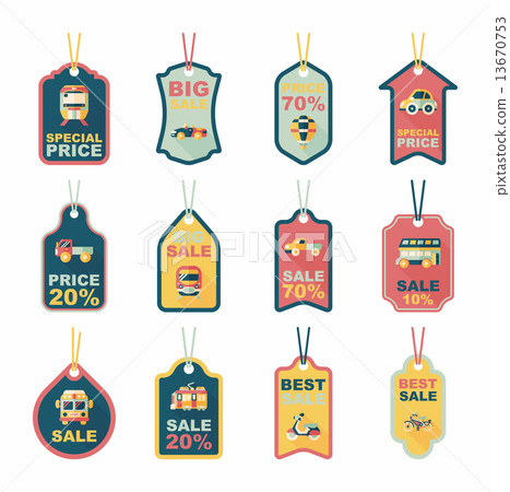 Transportation tag flat design background set, eps10 13670753