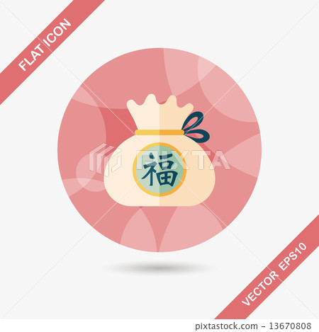 Chinese New Year flat icon with long shadow,eps10, Chinese lucky 13670808