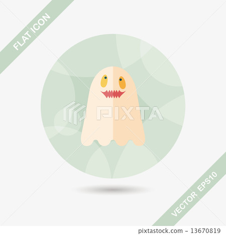 ghost flat icon with long shadow,eps10 13670819