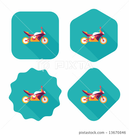Transportation motorcycle flat icon with long shadow,eps10 Transportation motorcycle flat icon with long shadow,eps10 13670846